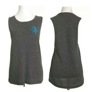 Hermosa Beach California Charcoal Gray Muscle Tank Sleeveless Top Surf Casual M